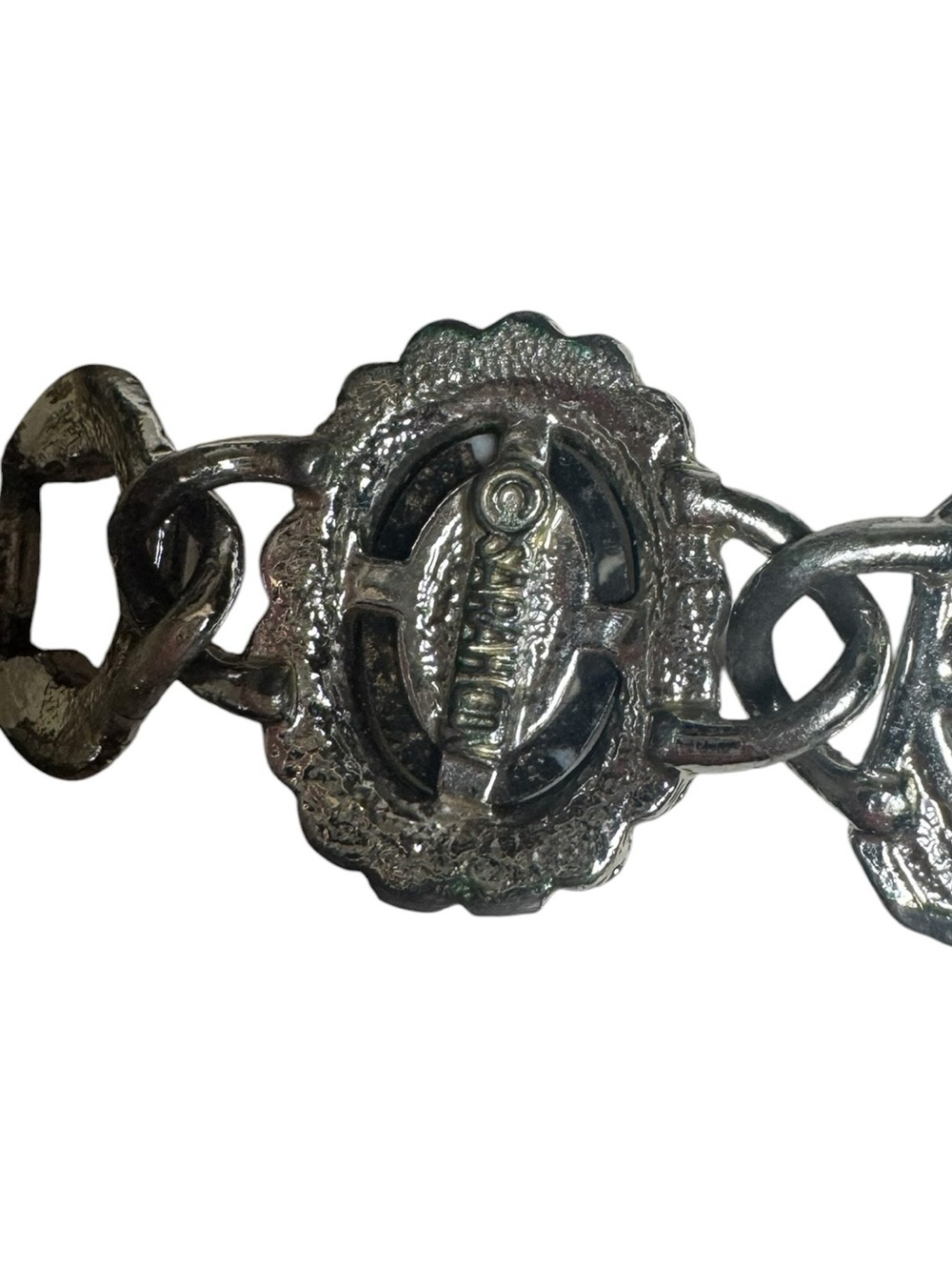 Sarah Coventry Silver Tone Faux Gemstone Panel Bracelet - Picture 10 of 10